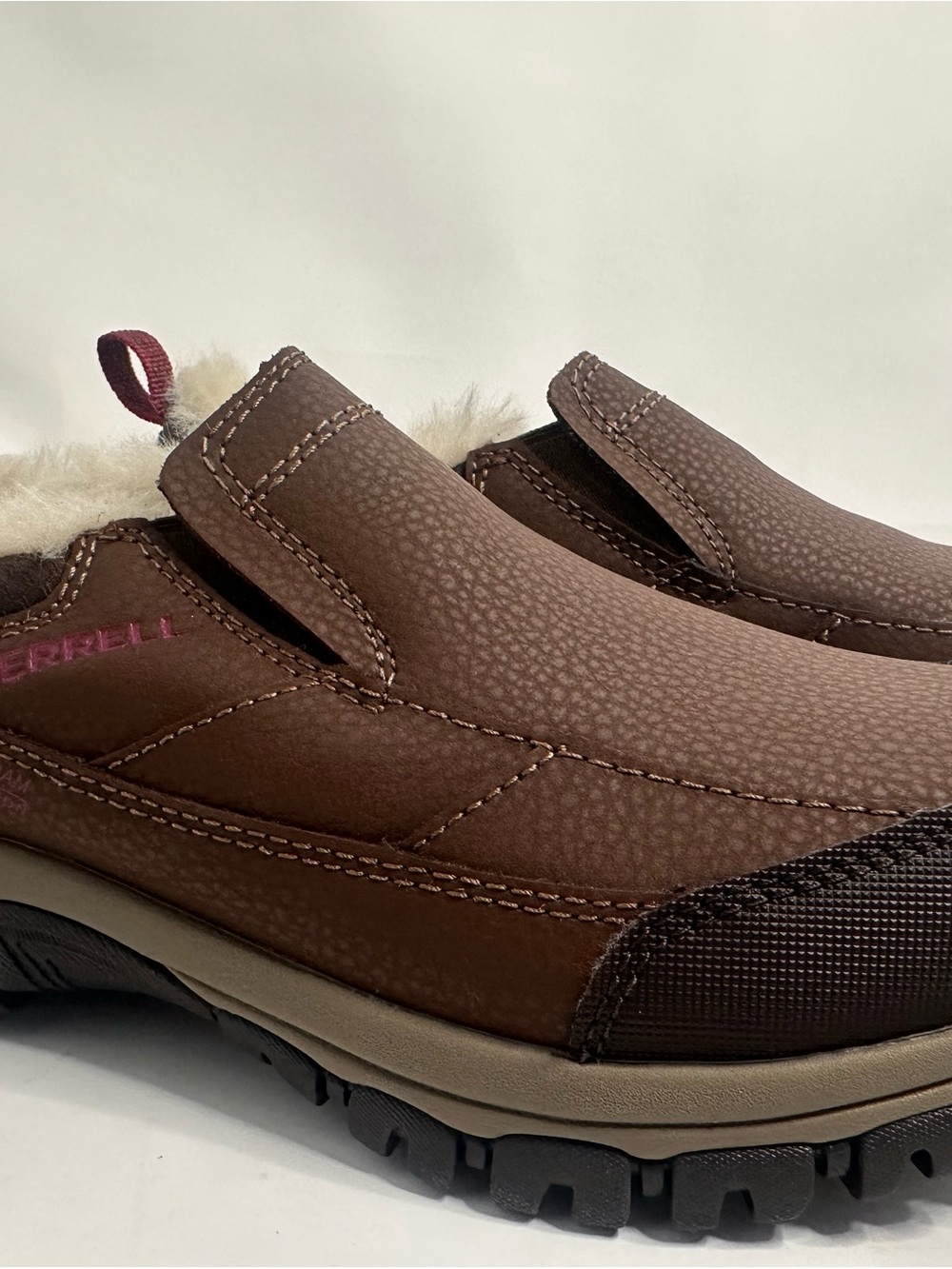 Merrell Brown Faux-Fur Lined Slip-On Outdoor Loafer
